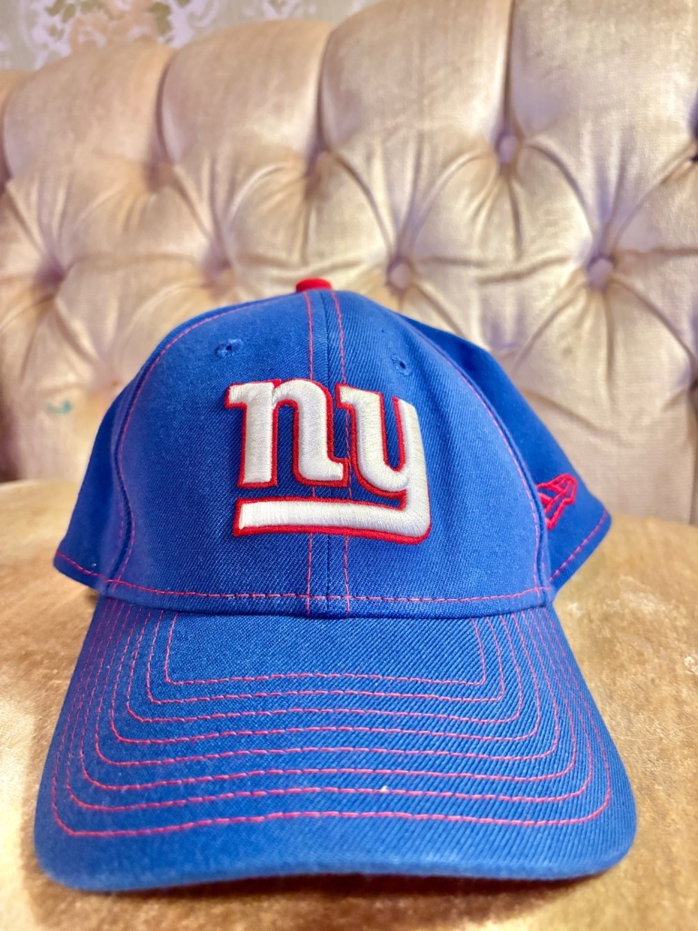 New York Giants New Era 39THIRTY Flex Fit Hat Blue Red NFL Cap Size S/M